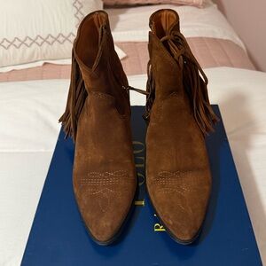 Polo by Ralph Lauren Tan Suede Ankle Booties